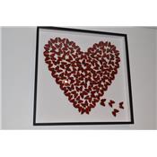 Cadre coeur rouge 70 x 70 x 7 cm