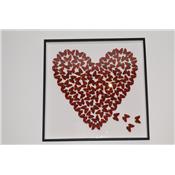 Cadre coeur rouge 70 x 70 x 7 cm