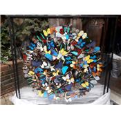 Double verre papillons multicolores 1m x 1m x 7 cm