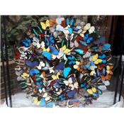 Double verre papillons multicolores 1m x 1m x 7 cm